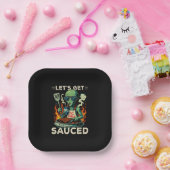UFO BBQ Grill Picknick Lasst Uns Saucen Alien Lust Pappteller (Party)
