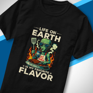 UFO BBQ Leben auf der Erde Retro Sci Fi Lustiger A T-Shirt