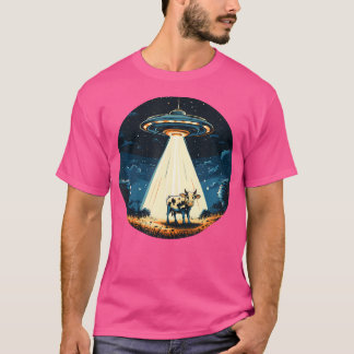 Ufo beamt eine Kuh für außerirdische Abenteuer für T-Shirt