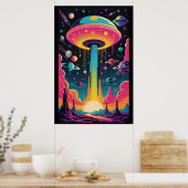 UFO-Begegnung auf Planet 9 Poster (Küche)