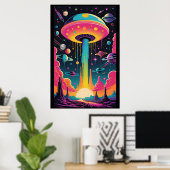UFO-Begegnung auf Planet 9 Poster (Heimbüro)
