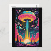 UFO-Begegnung auf Planet 9 Postkarte (Vorne/Hinten)