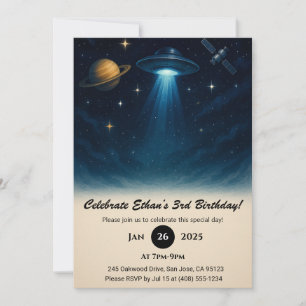 UFO-Begegnung in Starry Space Geburtstag Einladung