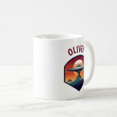UFO bei Sonnenuntergang Personalisiert Kaffeetasse (VorderseiteRechts)
