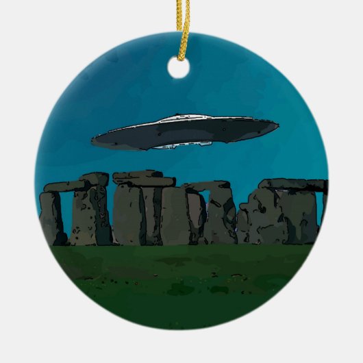 UFO bei SteinHenge Keramikornament (Vorne)