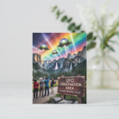 UFO-Beobachtungsfläche Bitte ruhig bleiben Postkarte (Stehend Vorderseite)