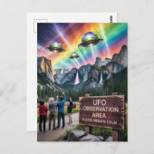 UFO-Beobachtungsfläche Bitte ruhig bleiben Postkarte (Vorne/Hinten)