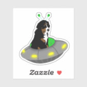 UFO Bernese Mountain Hund Sticker (Blatt)