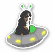 UFO Bernese Mountain Hund Sticker (Vorderseite)