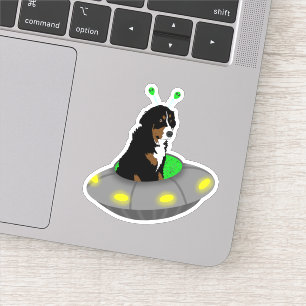 UFO Bernese Mountain Hund Sticker