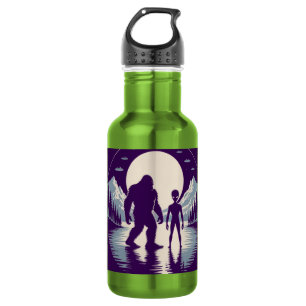 UFO Bigfoot Paranormale Kunst Außerirdische Entfüh Edelstahlflasche