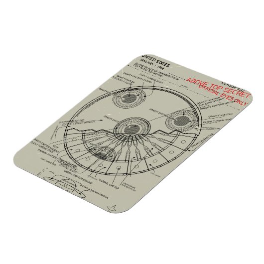 UFO Blueprint Magnet (Linke Seite)