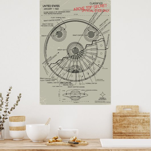 UFO Blueprint Poster (Küche)