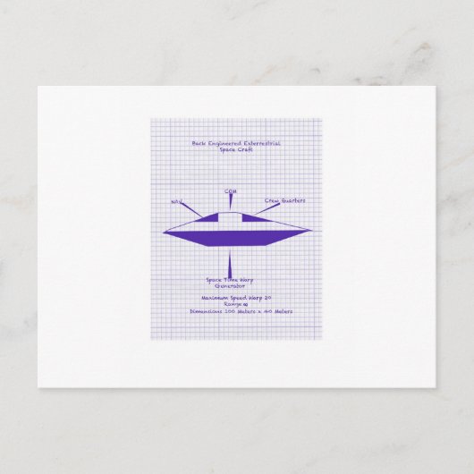 UFO Blueprint Postkarte (Vorderseite)