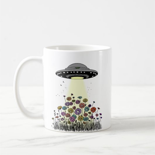 UFO-Blume aufblähen Kaffeetasse (Links)
