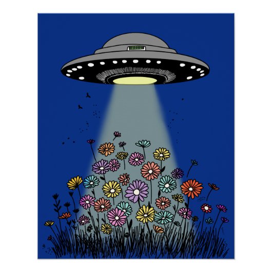 UFO-Blume aufblähen Poster (Vorderseite)