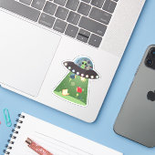 UFO-Bücher Aufkleber (Laptop mit iPhone)