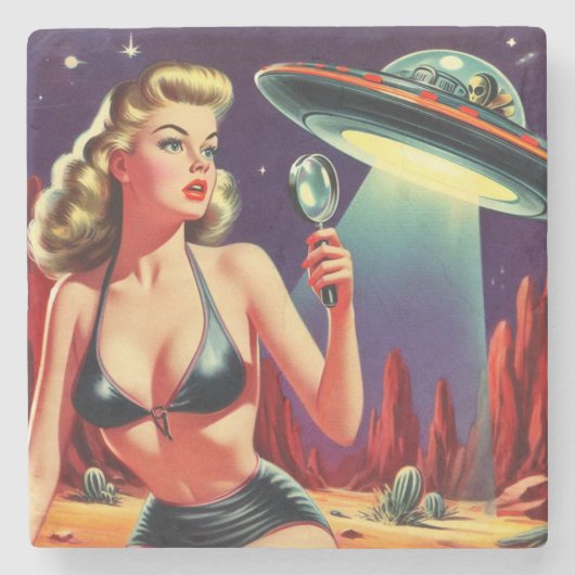 Ufo Button-up Steinuntersetzer (Vorderseite)