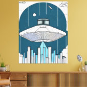 Ufo Canvas Print Leinwanddruck (Insitu (Wohnzimmer))