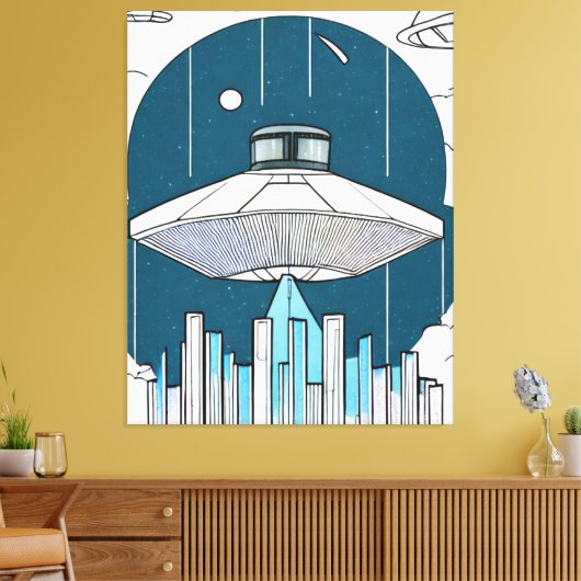 Ufo Canvas Print Leinwanddruck (Insitu (Wohnzimmer))