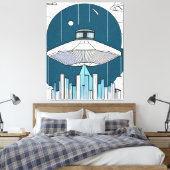 Ufo Canvas Print Leinwanddruck (Insitu (Schlafzimmer))