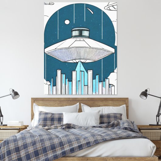Ufo Canvas Print Leinwanddruck (Insitu (Schlafzimmer))