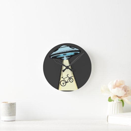 Ufo Cargobike, Lastenfahrrad, Lastenrad, Aliens Runde Wanduhr (Zuhause)