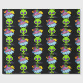 Ufo Cartoon Geschenkpapier (Flach)