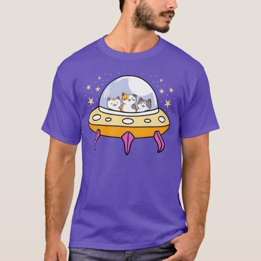 UFO Cat for Cat Lover Junge T-Shirt (Vorderseite)