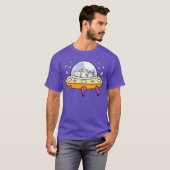 UFO Cat for Cat Lover Junge T-Shirt (Vorne ganz)