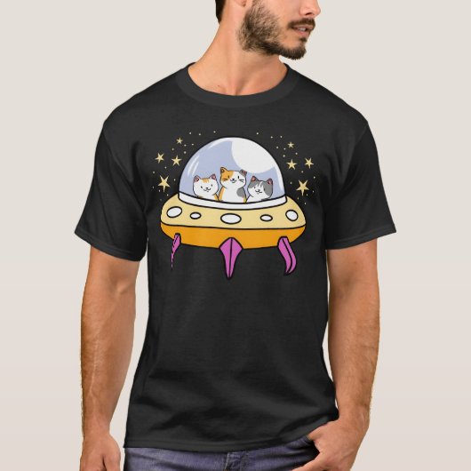 UFO Cat for Cat Lover Junge T-Shirt (Vorderseite)