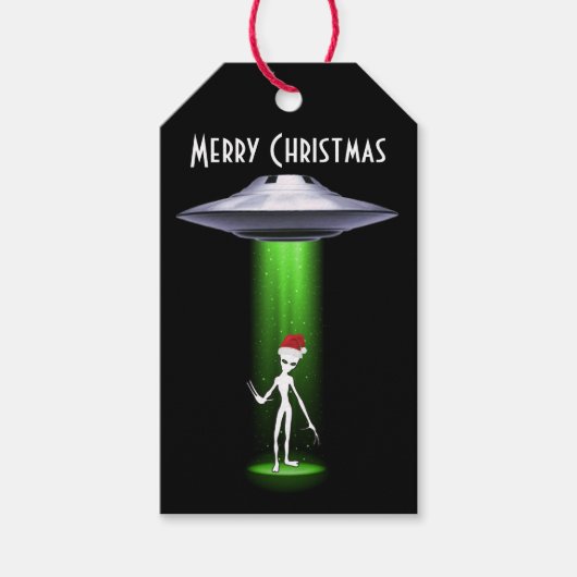 UFO Christmas 🛸 Alien Geschenkanhänger (Vorderseite)