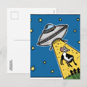 UFO COW ABDUCTION Postkarte (Vorne/Hinten)