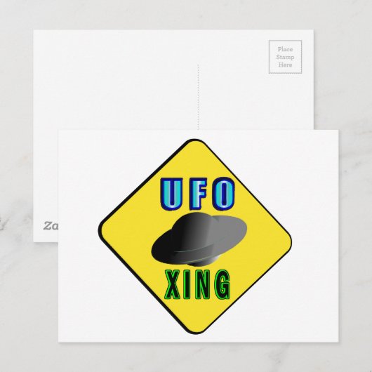 UFO Crossing Postkarte (Vorne/Hinten)