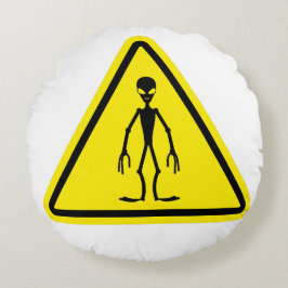 UFO Crossing Rundes Kissen