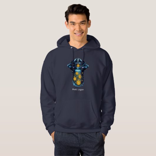 UFO Crypto Trader Hoodie – Custom Name Design (Vorne ganz)