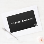 UFO Dave rechteckiger Aufkleber mit Facebook-Logo (Umschlag)