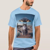 UFO Desert Cat Light Blue T - Shirt (Vorderseite)