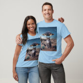UFO Desert Cat Light Blue T - Shirt (Unisex)