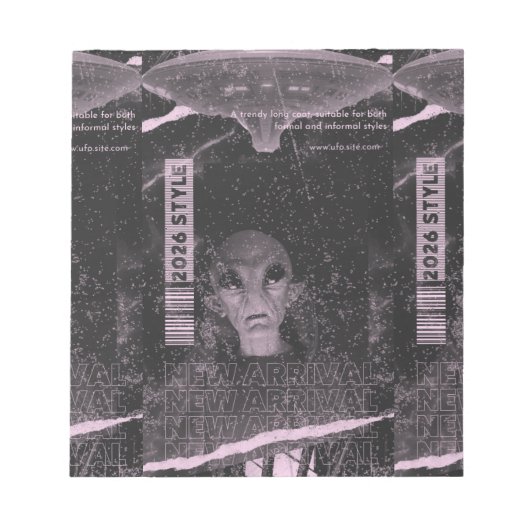 UFO-Design Notizblock (Vorderseite)