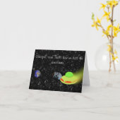 UFO-Dinosaurier-Spaß Karte (Gelbe Blume)