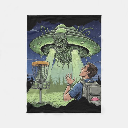 Ufo Disc Golf - Außerirdisches Raumschiff schwebt Fleecedecke (Vorderseite)