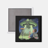 Ufo Disc Golf - Außerirdisches Raumschiff schwebt Magnet (Vorderseite/Rückseite)