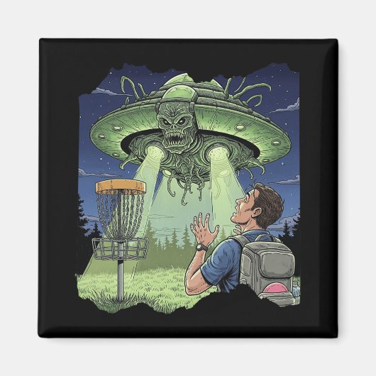 Ufo Disc Golf - Außerirdisches Raumschiff schwebt Magnet (Vorne)