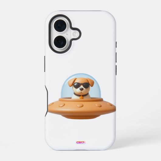 Ufo dog 3D a1 iPhone 16 Hülle (Rückseite)
