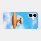 Ufo dog 3D a2 clouds iPhone 16 Hülle (Rückseite (Horizontal))