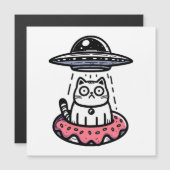 UFO Doughnut Cat Magnetkarte (Vorne/Hinten)