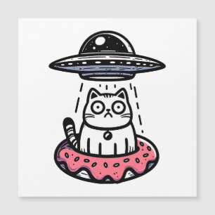 UFO Doughnut Cat Magnetkarte