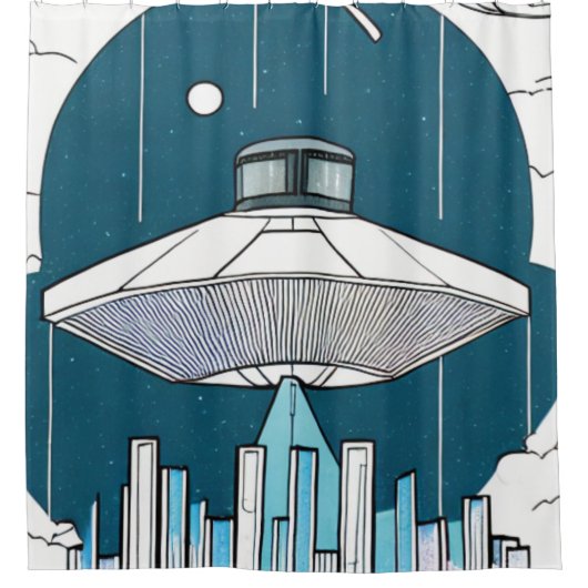UFO-Duschvorhang Duschvorhang (Vorderseite)