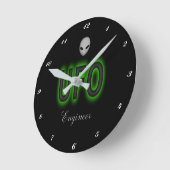 UFO Engineer Clock Runde Wanduhr (Winkel)